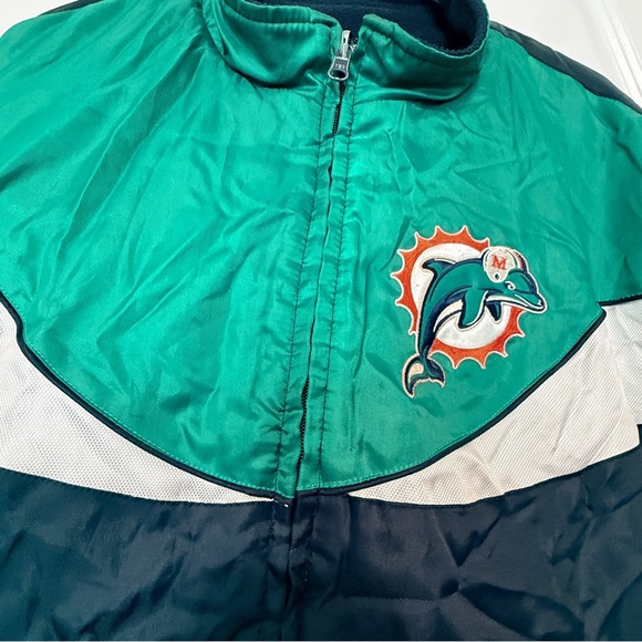 Miami Dolphins Reversible Jacket XXL NFL Embroidered 90s -100% Proceeds Donated - Picture 15 of 16